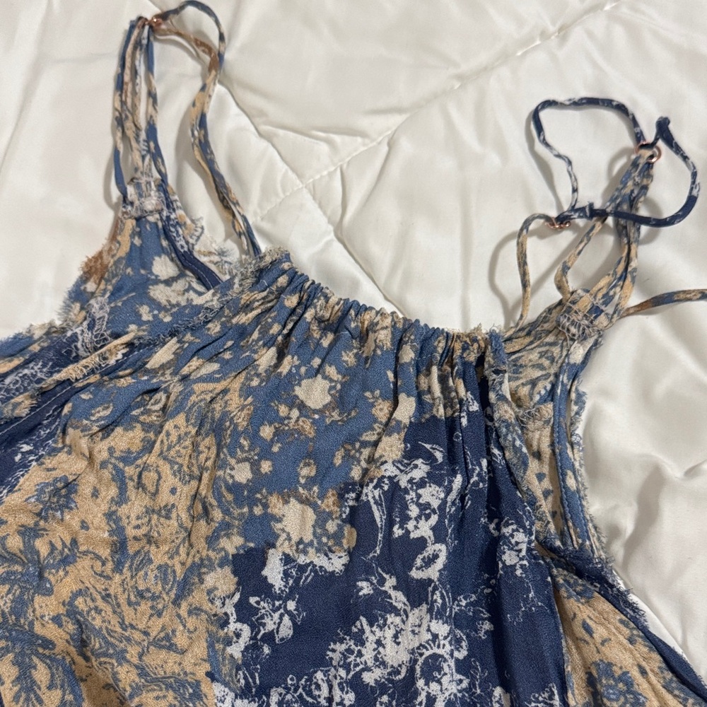 Free People Bohemian Blue and Cream Maxi Dress - Picture 10 of 10